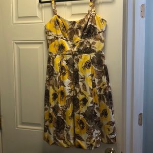 Maggy London yellow floral dress, size 4.
